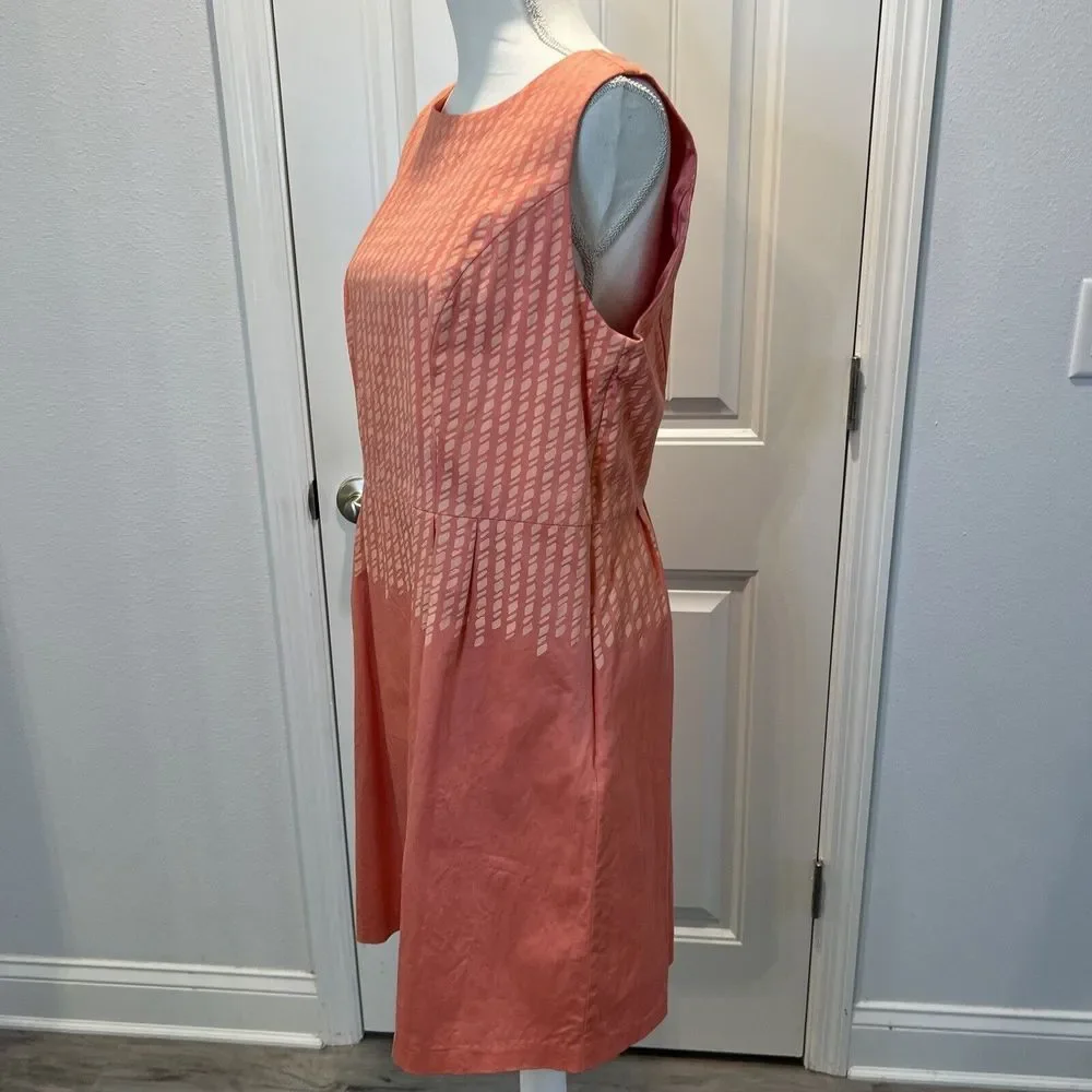 Isaac Mizrahi Live Sleeveless Women's Dress Orange Lined Midi Size 14 - Picture 4 of 14